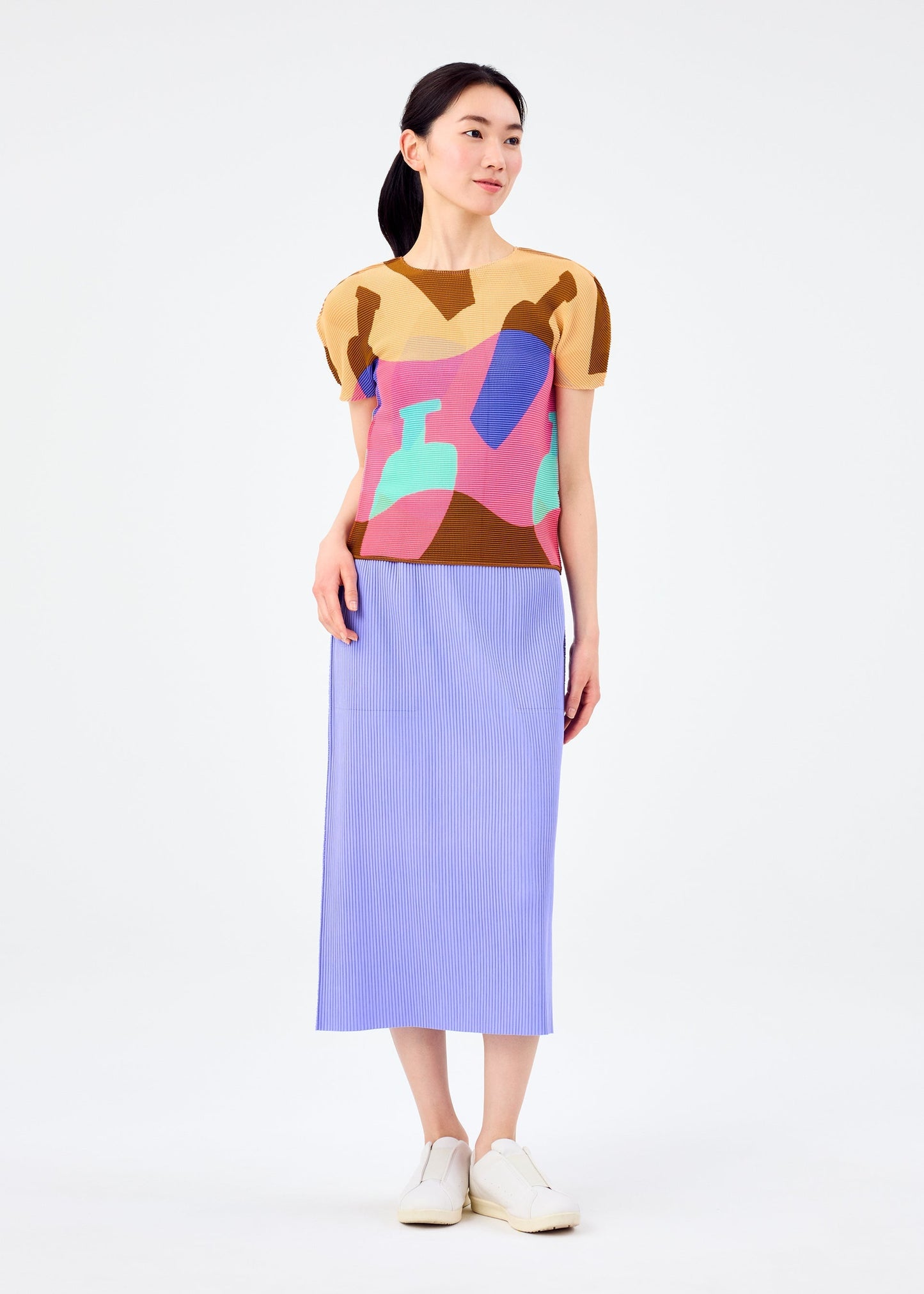 MIX FINE KNIT PLEATS BOTTOM