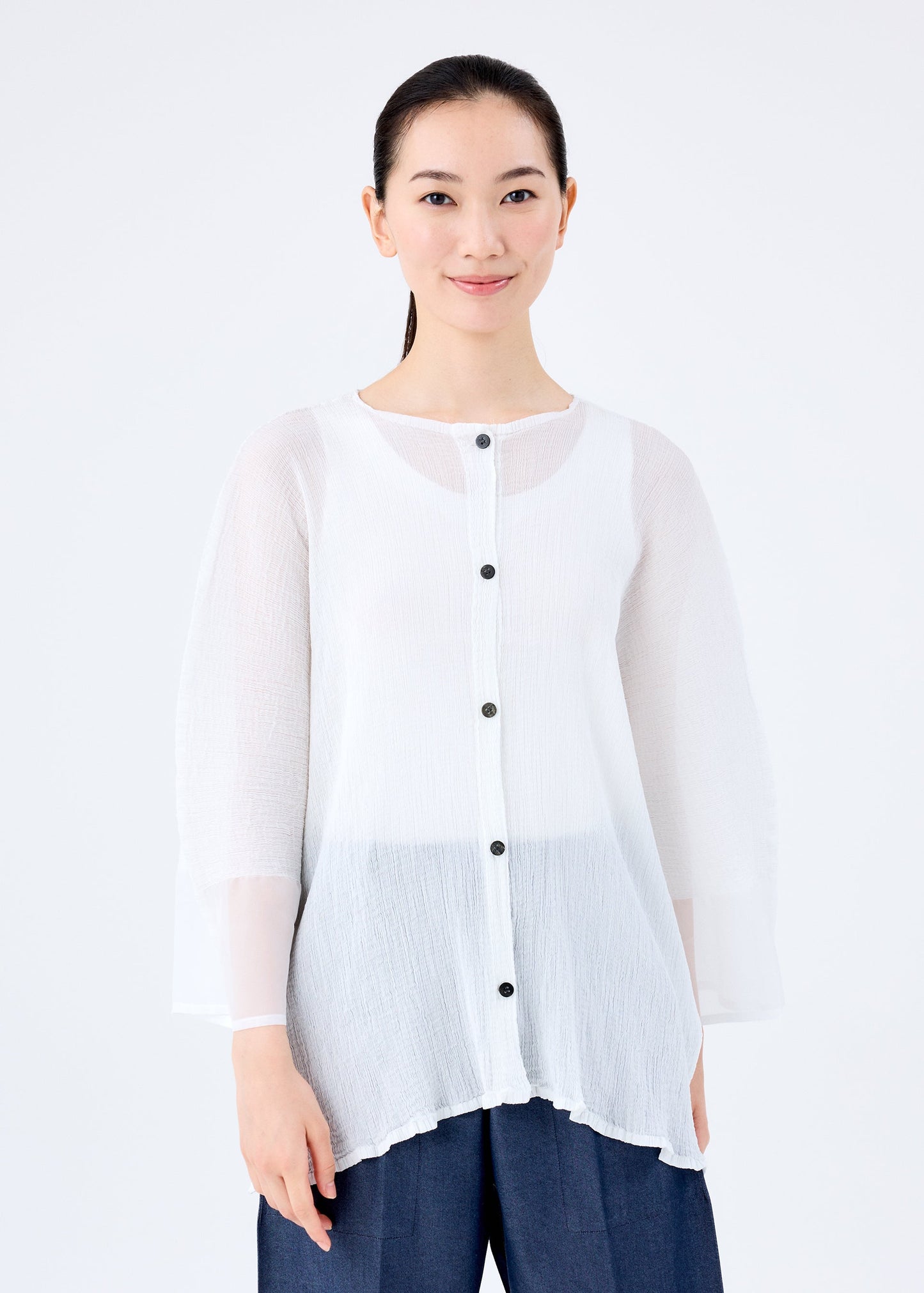 SHEER SEE-THROUGH CREPE