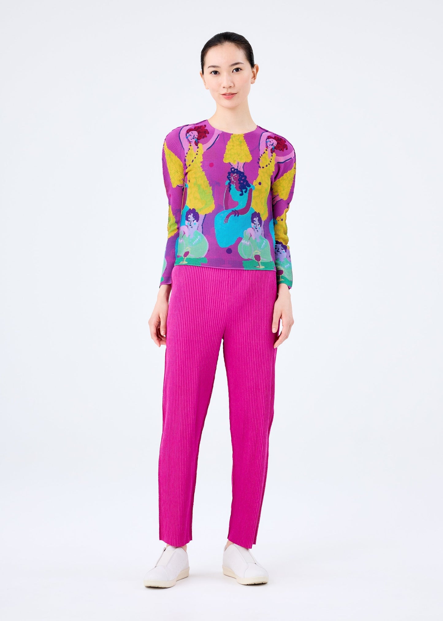 MIX FINE KNIT PLEATS BOTTOM