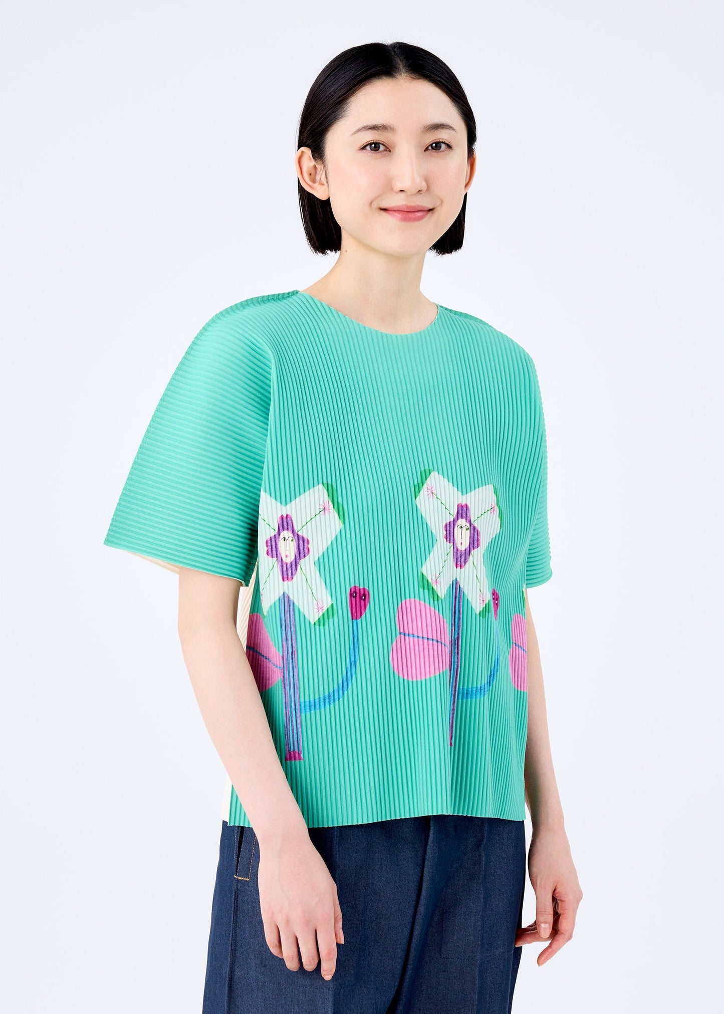 OHANA FINE KNIT PLEATS T