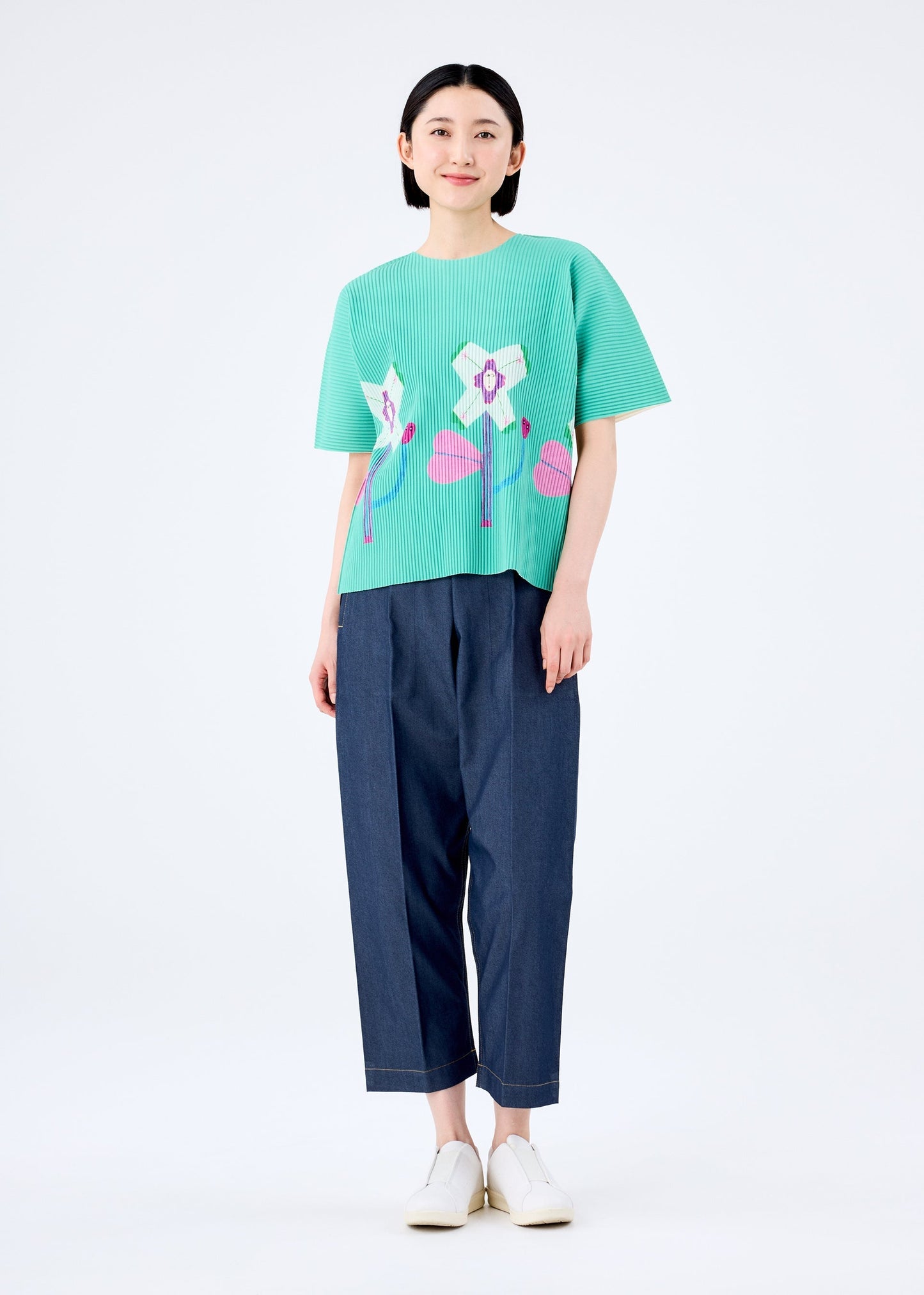 OHANA FINE KNIT PLEATS T