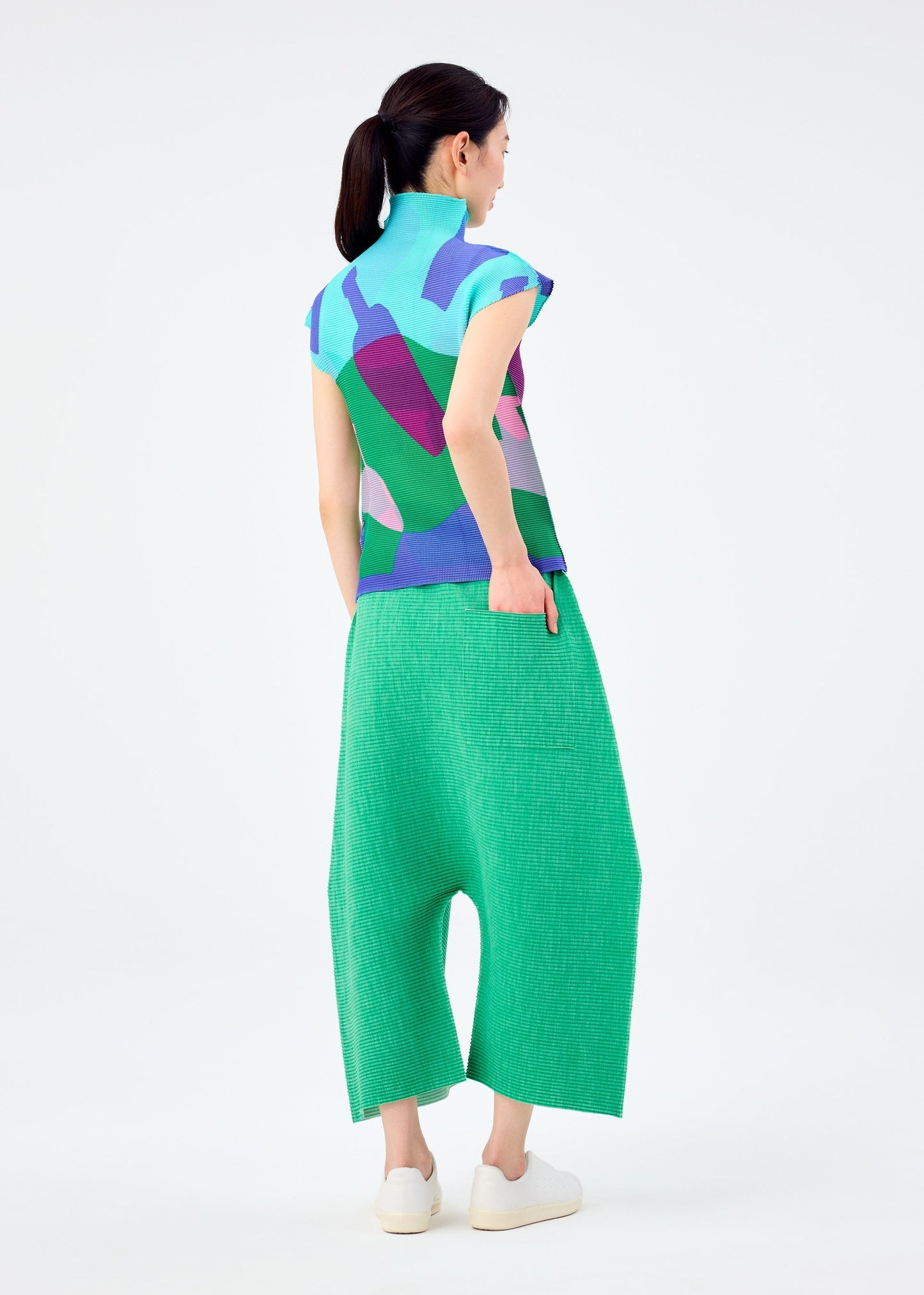 MIX FINE KNIT PLEATS BOTTOM